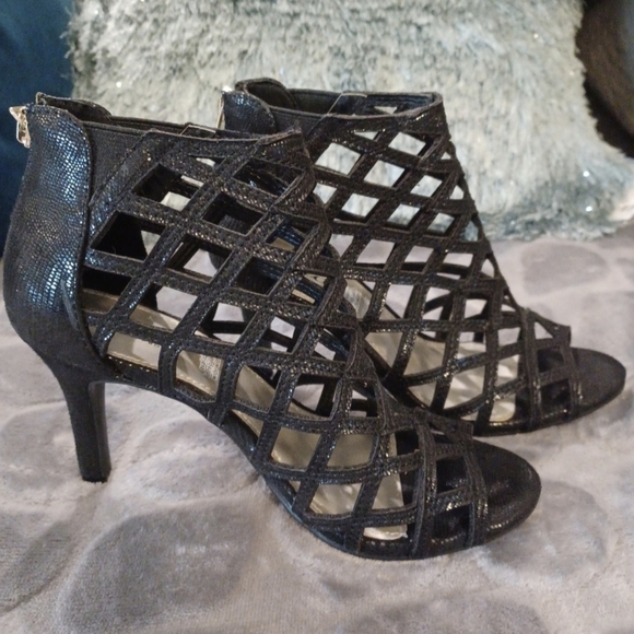 a.n.a Shoes - a.n.a Shoes Black Lattice Heeled Ankle Boots Booties Size 5 New